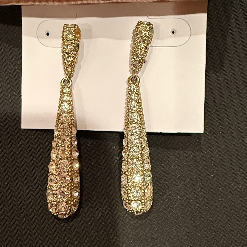 Cache Sparkling Gold Dangle Earrings - image 4